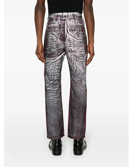 KANGHYUK Gray Abstract-Print Drop-Crotch Trousers for men