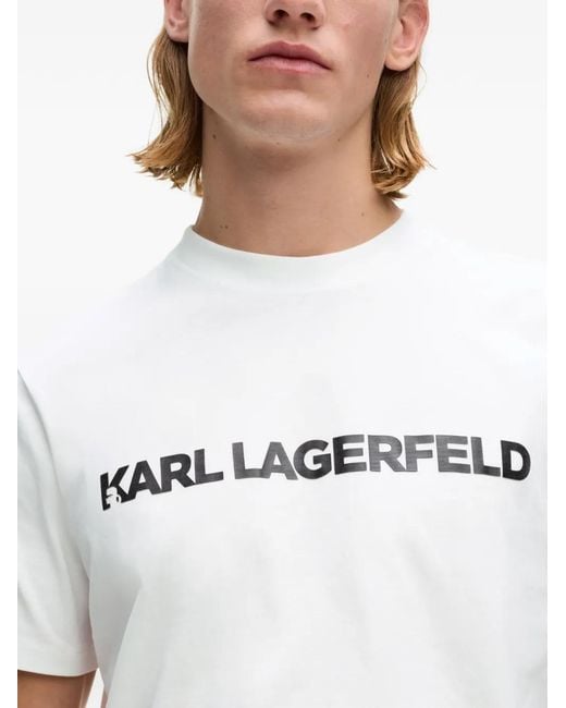 Karl Lagerfeld White Logo Essential T-Shirt for men