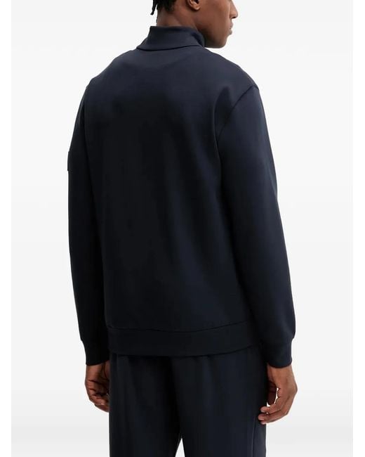 EA7 Blue Logo-Patch Sweatshirt for men