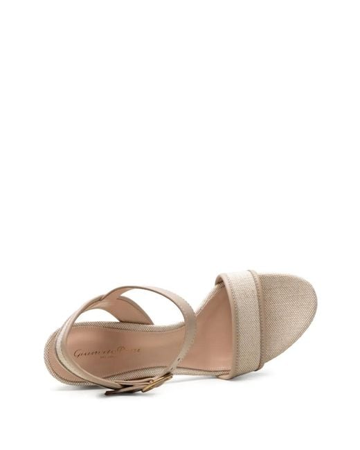 Gianvito Rossi White Milos Platform Buckle Sandals