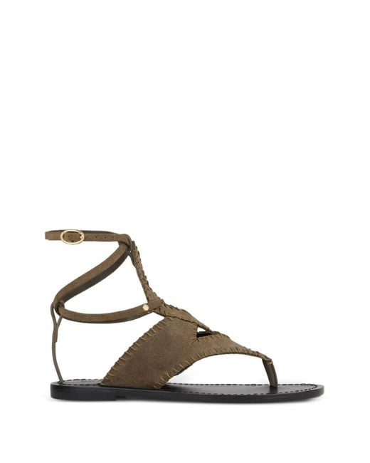 Ba&sh Brown Capri Flat Sandals
