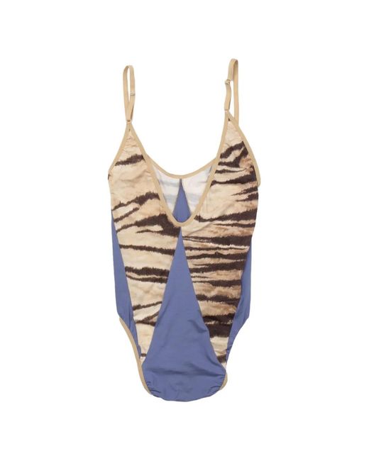 Baserange Blue Tiger-Print Net Body