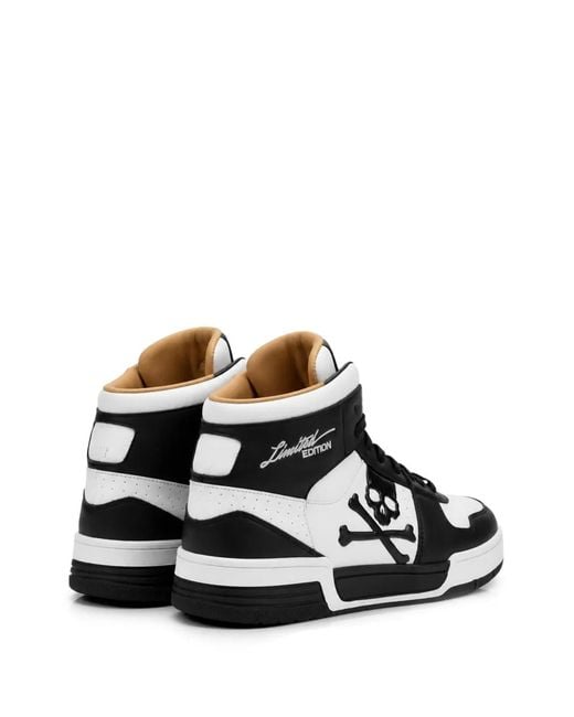 Philipp Plein White Notorius Skull-Patch Sneakers