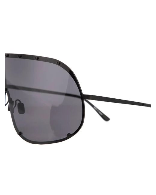 Rick Owens Gray Larry Shield Sunglasses