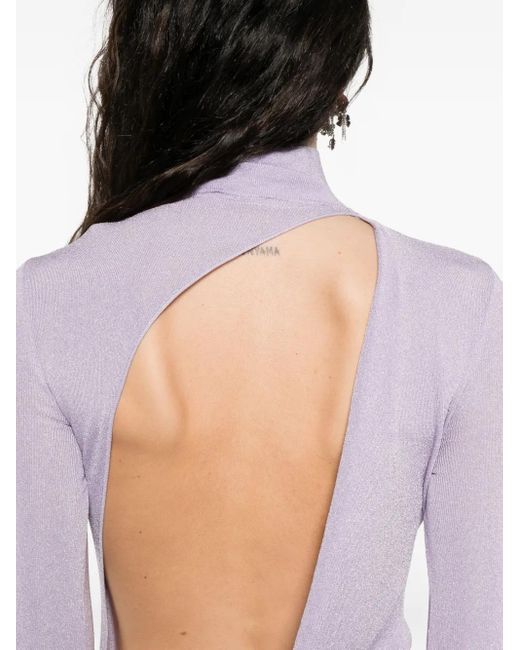Self-Portrait Purple Fine-Knit Dress