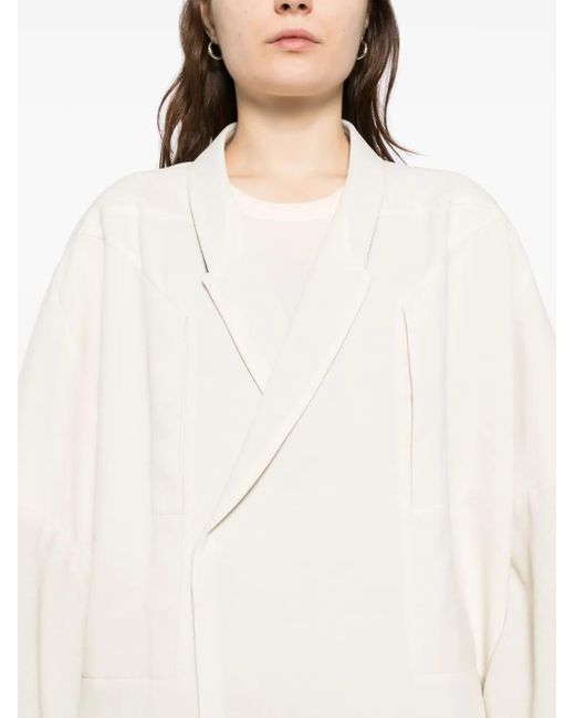 Rick Owens White Oversized Arrowhead Blazer
