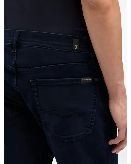 7 For All Mankind Blue Five-Pocket Jeans for men