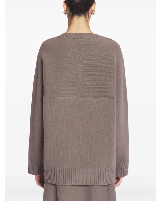 Lanvin Brown Wool-Cashmere Oversize Jumper