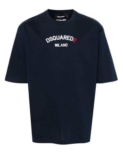 Camiseta con logo estampado DSquared² de hombre de color Blue