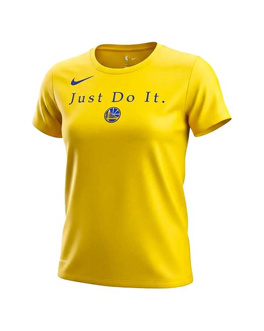 Nike Yellow Nba Golden State Warriors "Just Do It" Dri-Fit T-Shirt