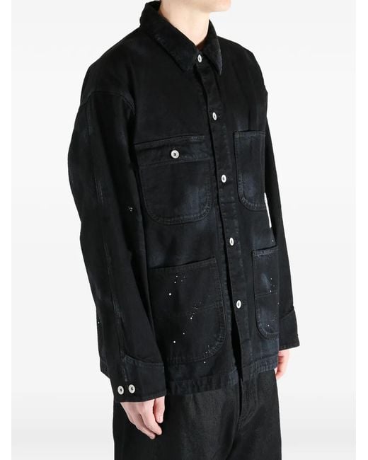 Neighborhood Black Buttoned Corduroy-Collar Jacket for men