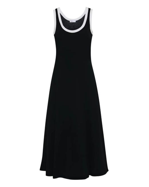 Abito Midi Con Scollo Ampio di Rosetta Getty in Black