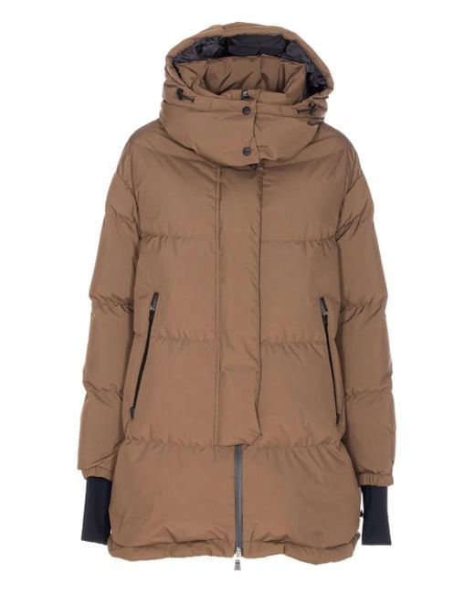 Herno Brown Wattierte Jacke mit abnehmbarer Kapuze