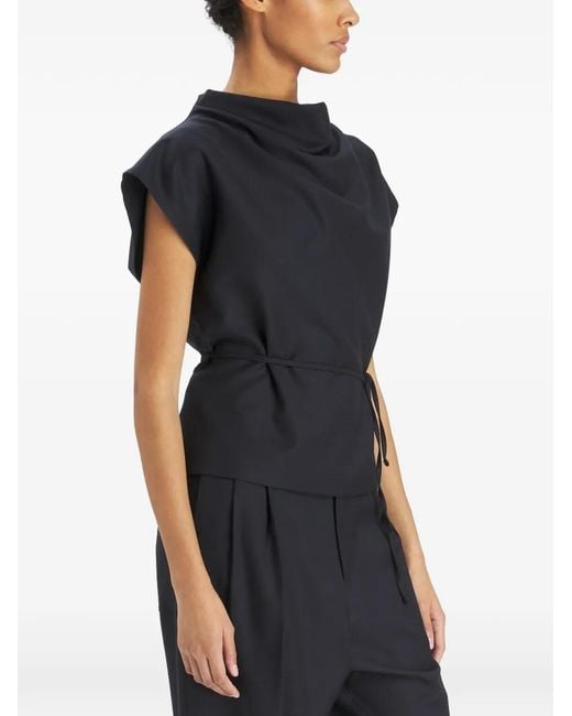 Barena Black Bianchina Draped Top