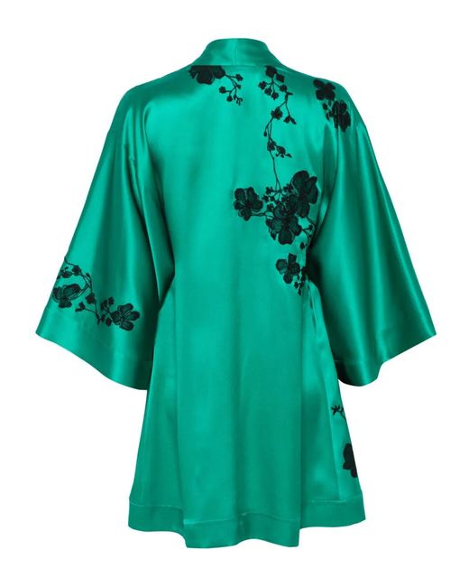 Carine Gilson Blue Lace-Detailed Robe