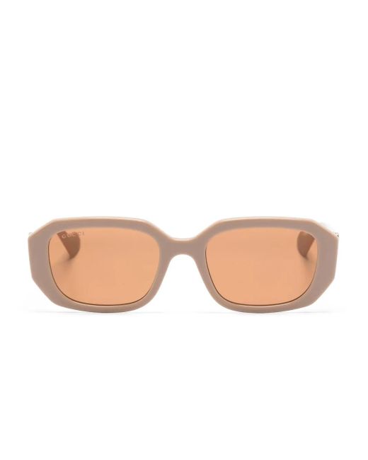 Gucci Pink Double-G Geometric-Frame Sunglasses