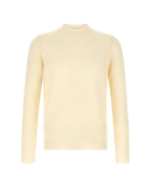 Zanone White Ribbed-Knit Virgin Wool Sweater for men