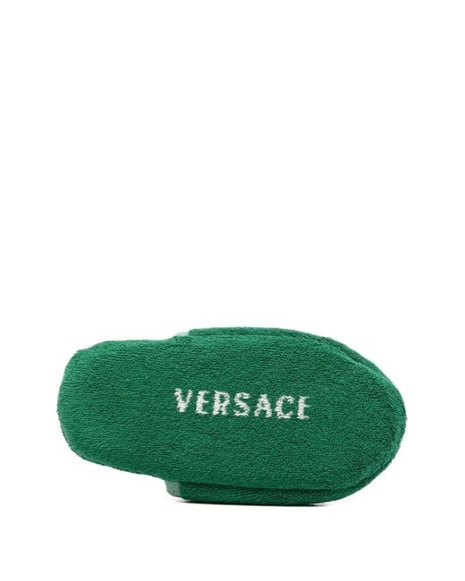 Versace Green Medusa-Motif Slippers