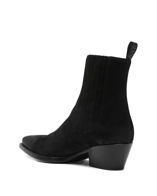 Sartore Black Pointed-Toe Boots