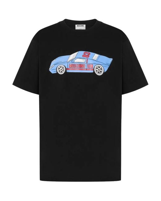 Moschino Black Printed Organic Cotton Jersey T-Shirt for men