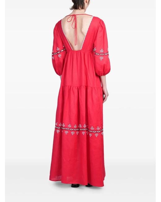 Holy Caftan Red Adalasia Maxi Dress