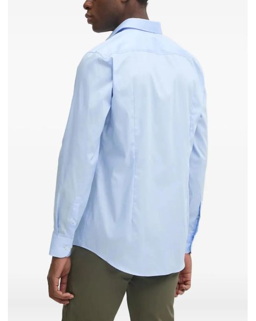 Boss Blue Long-Sleeve Cotton Shirt for men