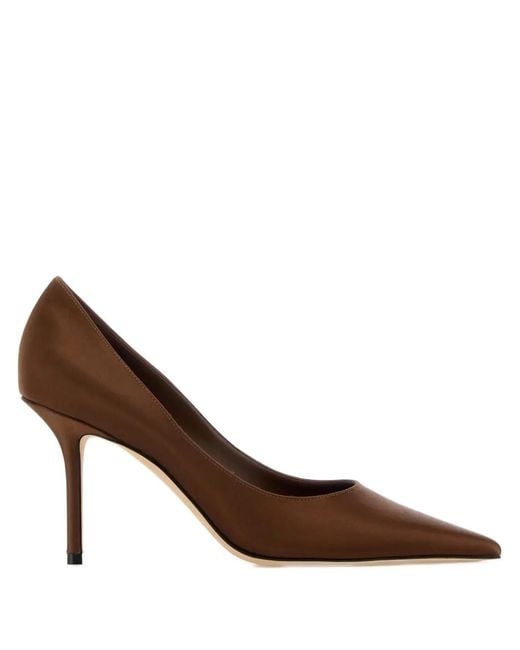 85Mm Love Heeled Pumps di Jimmy Choo in Brown