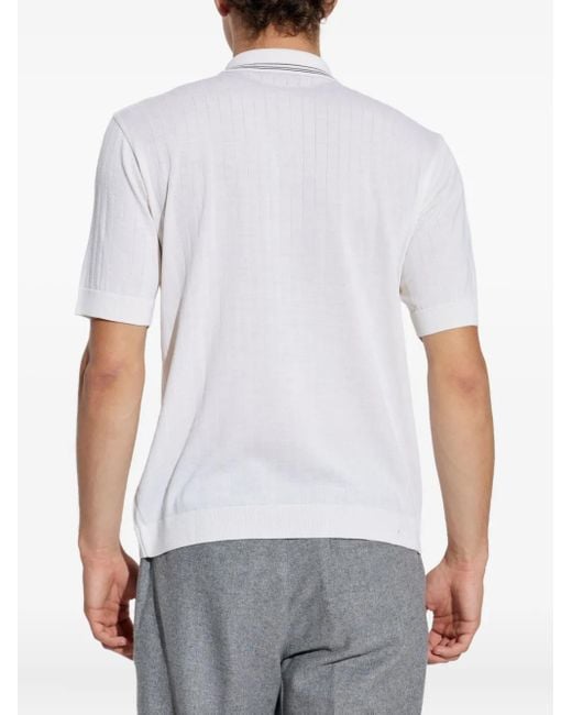 メンズ Paul & Shark リブ ポロシャツ White