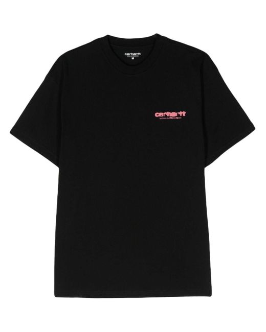 T-shirt en coton biologique à logo imprimé Carhartt pour homme en coloris Black