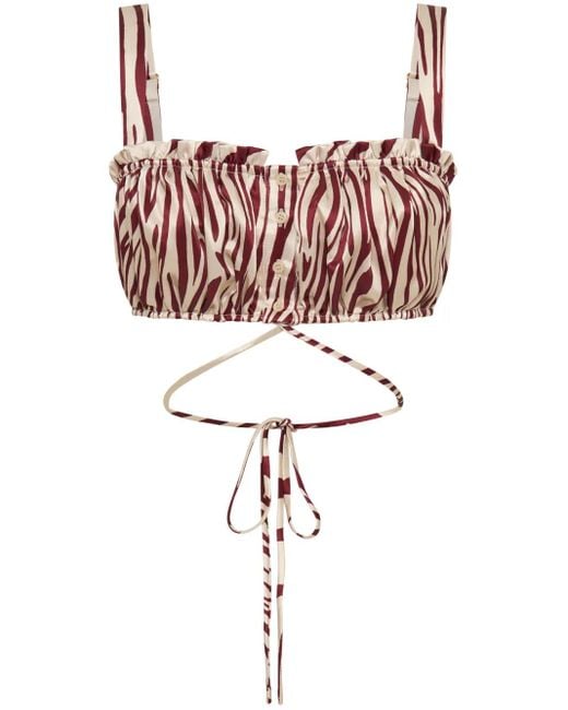 Nicholas White Tracy Sleeveless Silk Cropped Top