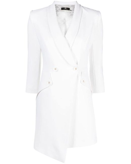 Robe courte superposée à design asymétrique Elisabetta Franchi en coloris White