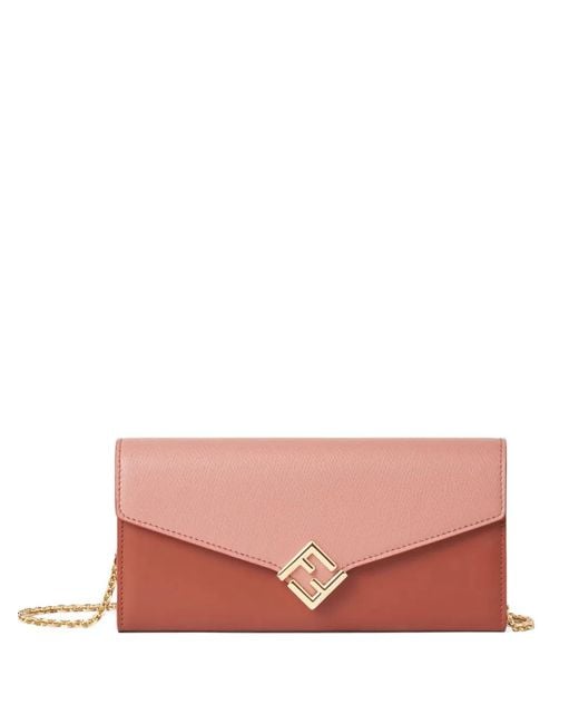 Fendi Pink Ff Diamonds Continental Chain-Strap Clutch Bag
