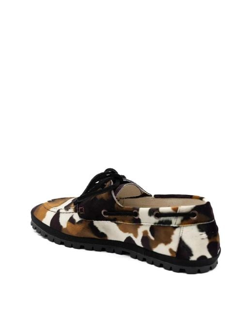 Gondolina Black Rodeo Cow-Print Boat Shoes