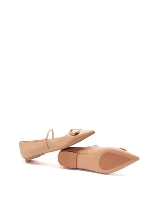 Twinset Pink Logo-Plaque Ballet Flats