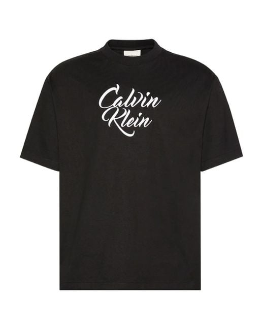 Calvin Klein Black Graphic Relaxed T-Shirt for men