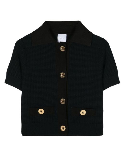 Patou Black 3d-knit Double-strap Minidress