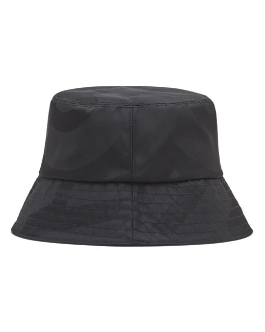 Marc Jacobs Black Monogram-Pattern Bucket Hat