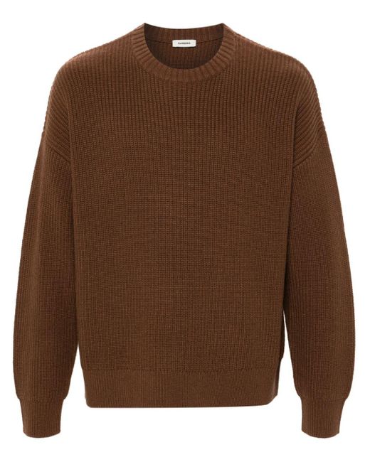 Sandro Brown Knitted Sweater for men