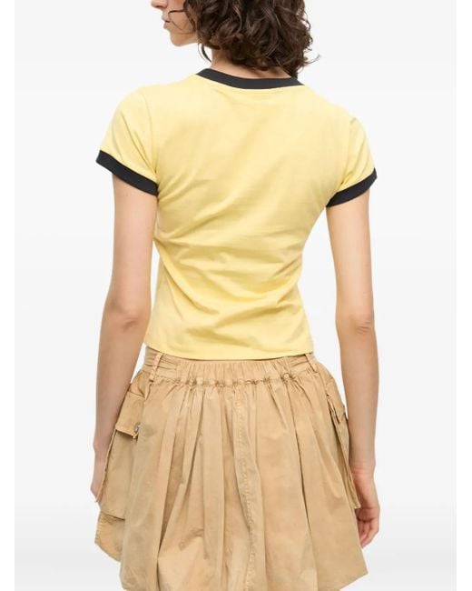 Ganni Yellow Leopard T-Shirt