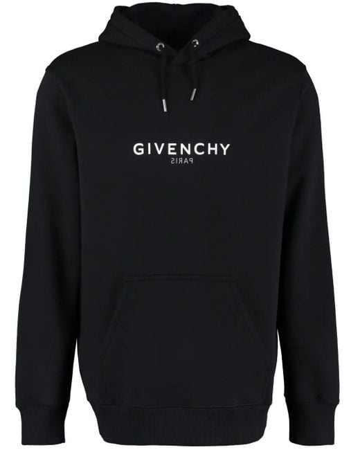 Givenchy Blue Logo-Print Hoodie for men