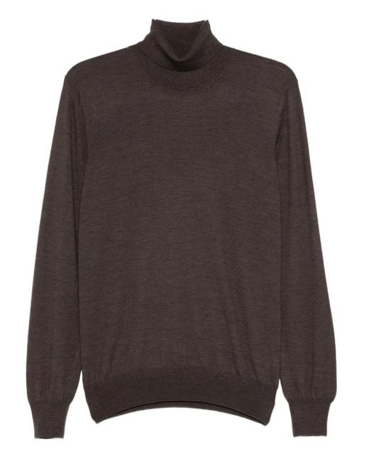 Gran Sasso Brown Turtleneck Top for men