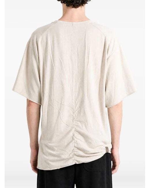 Ziggy Chen White Henly-Neck T-Shirt for men