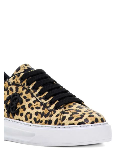 Roberto Cavalli Black Jaguar-Print Sneakers