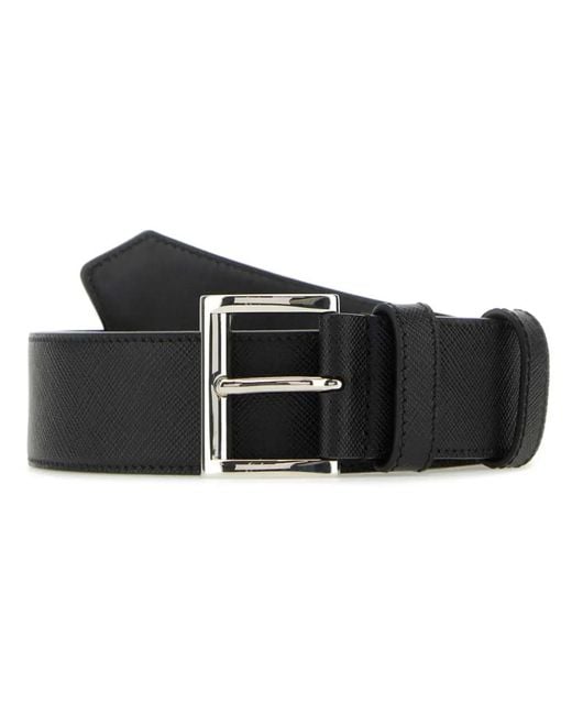 Cinturón Con Logo Triangular Esmaltado Prada de hombre de color Black