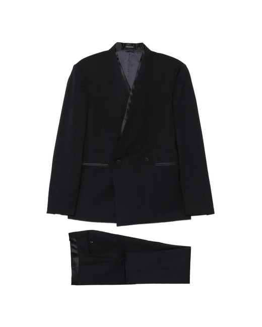 Tagliatore Black Double-Breasted Suit for men