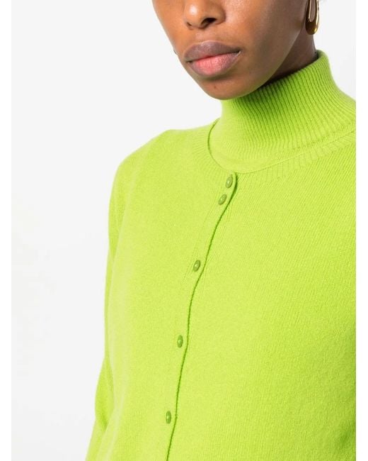 Vanisé Green Button-Up Knitted Cardigan Set