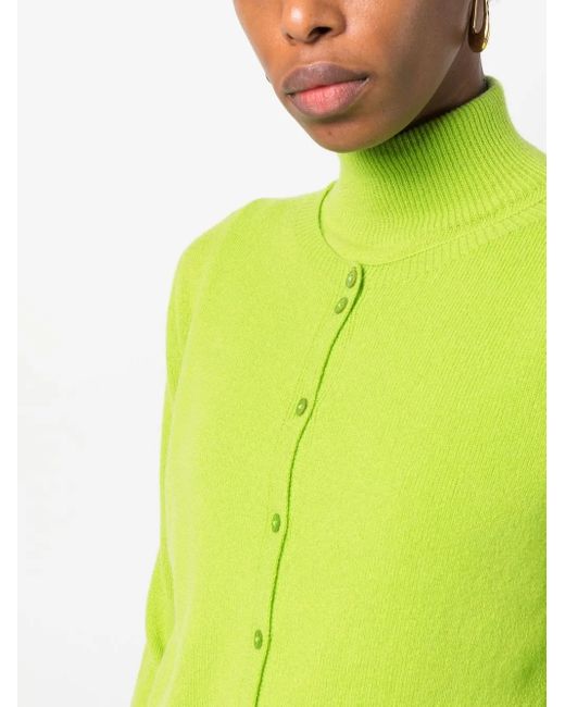 Vanisé Green Button-Up Knitted Cardigan Set