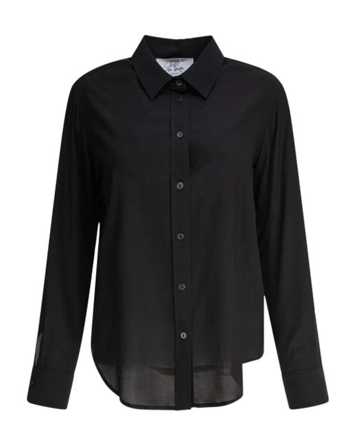 SLEEP NO MORE Black Hemd mit abgerundetem Saum