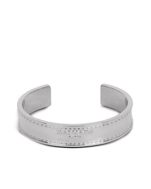 Balmain White Signature Open-cuff Bracelet for men