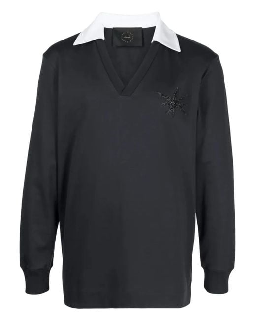 Limitato Blue V-Neck Polo Shirt for men
